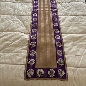 Vintage Ellen Tracy Silk Scarf 11” x 52”